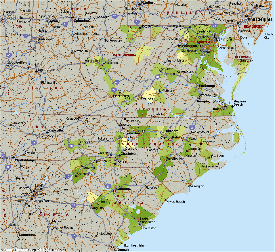 MDNCSCVAWV Revenue by County